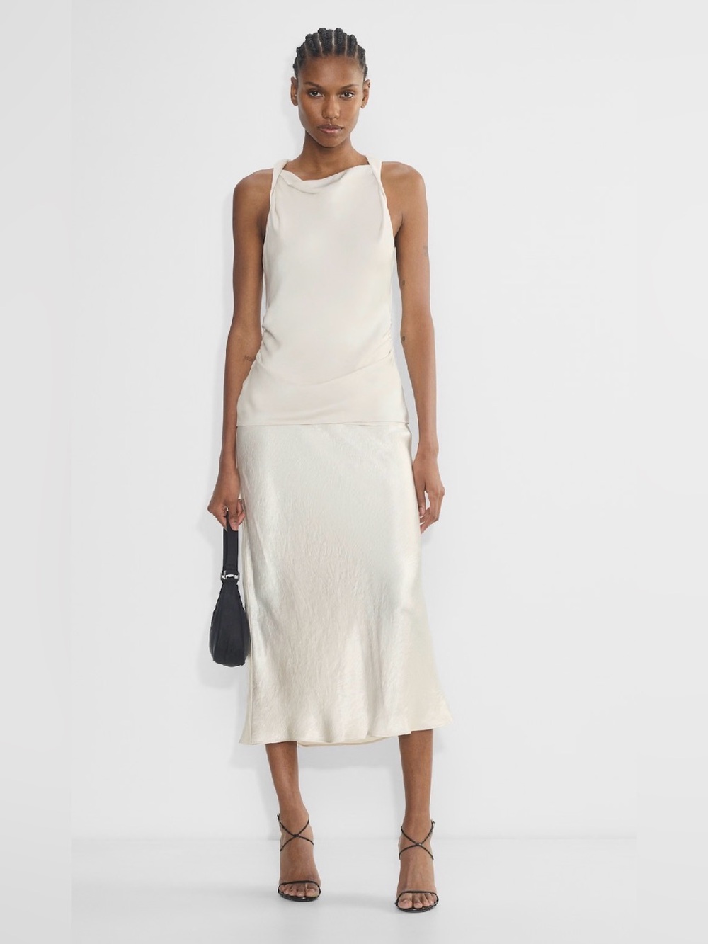 Aritzia Babaton Slip Satin Midi Skirt, NWOT